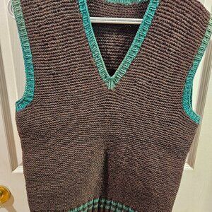 Vintage Mens tight weave woolen vest